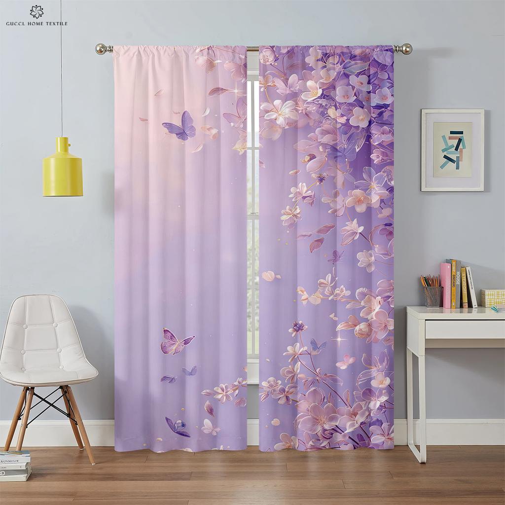 Einhorn Rosa Druck Fenster Vorhänge, Mädchenhafte Zimmerdekoration, Vorhangstangentasche, Heimdeko, Kann angepasst werden, 2 Stück