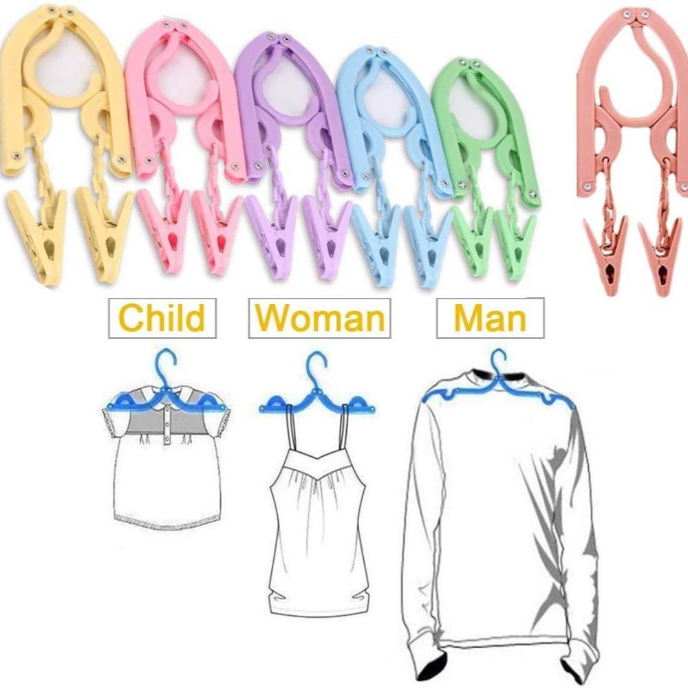 Multi Functional Travel Folding Clothes Hangers Portable Plastic Drying Rack for Business Trips Household Wardrobe Organziers