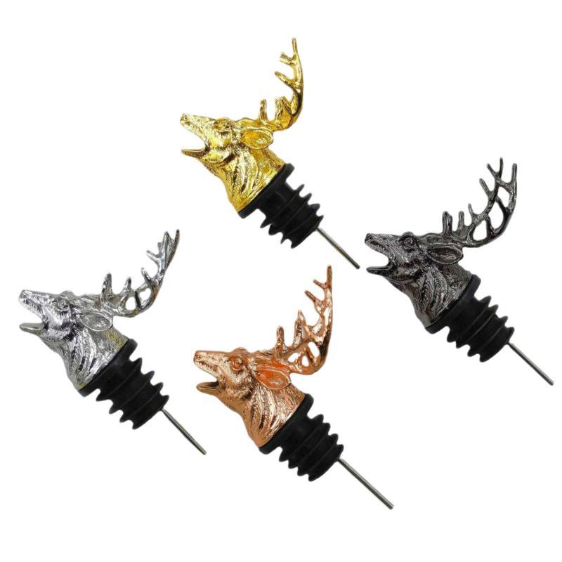 1 Bottle Mouth Oiler Cork Stopper Deer Head Wine Bottle Dry Pot Stopper For Red Wine Olive Oil Dispenser