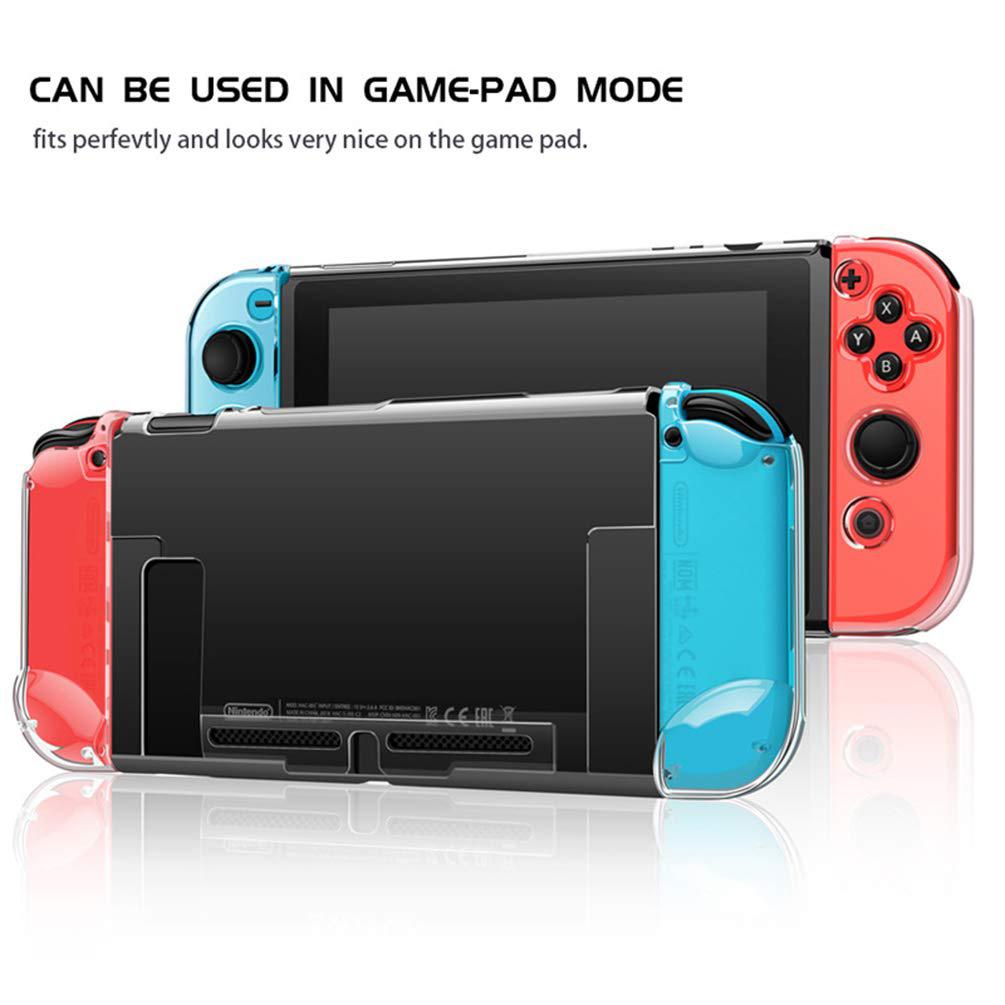 Dockable Clear Hard Case for Nintendo Switch 3In1 Protective Case Cover for Nintendo Switch & Joycon Controller with Grip Cover
