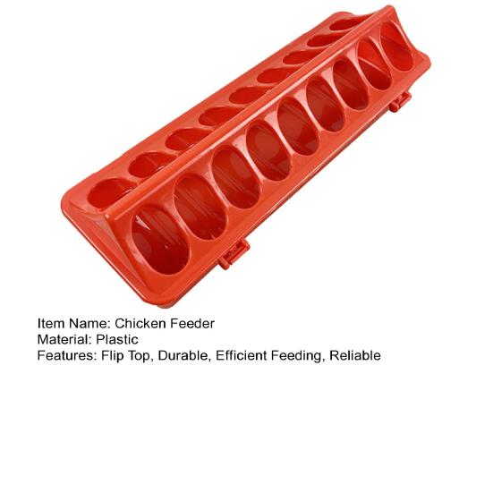 Hrănitoare de pui din plastic cu flip-top, tavă de hrănire pentru păsări mici, cu găuri, rață, prepeliță, adăpător, fără deșeuri, jgheab pentru păsări, porumbei, pui