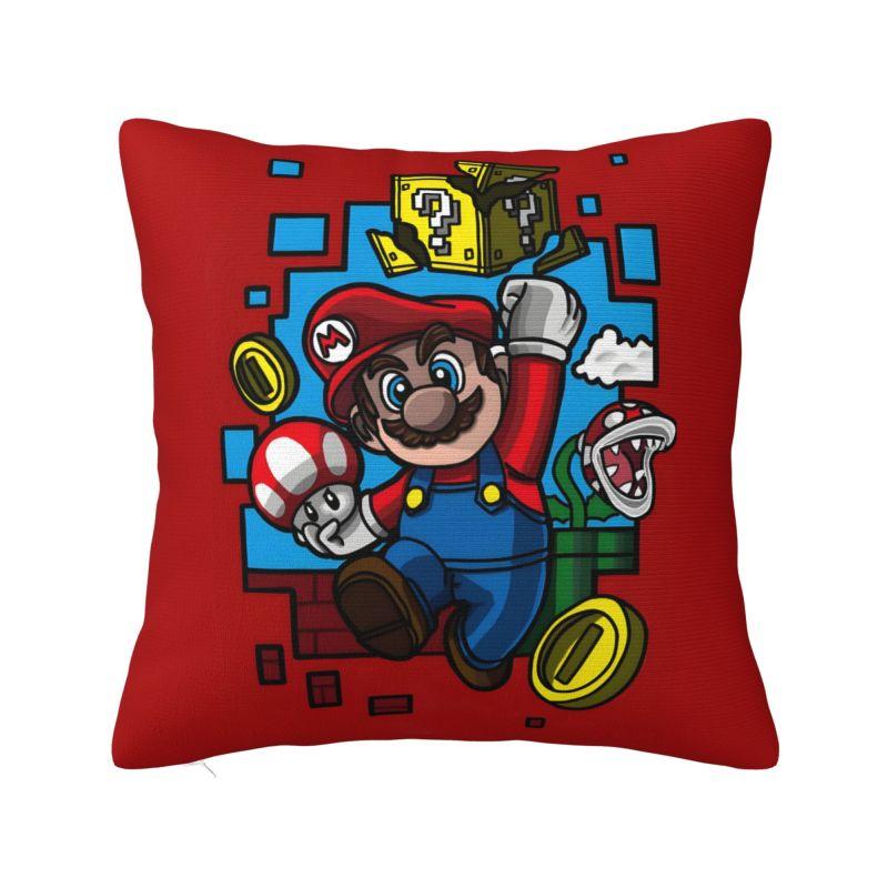 Custom Marioes Video Game Modern Pillow Cover Manga Chair Cushion