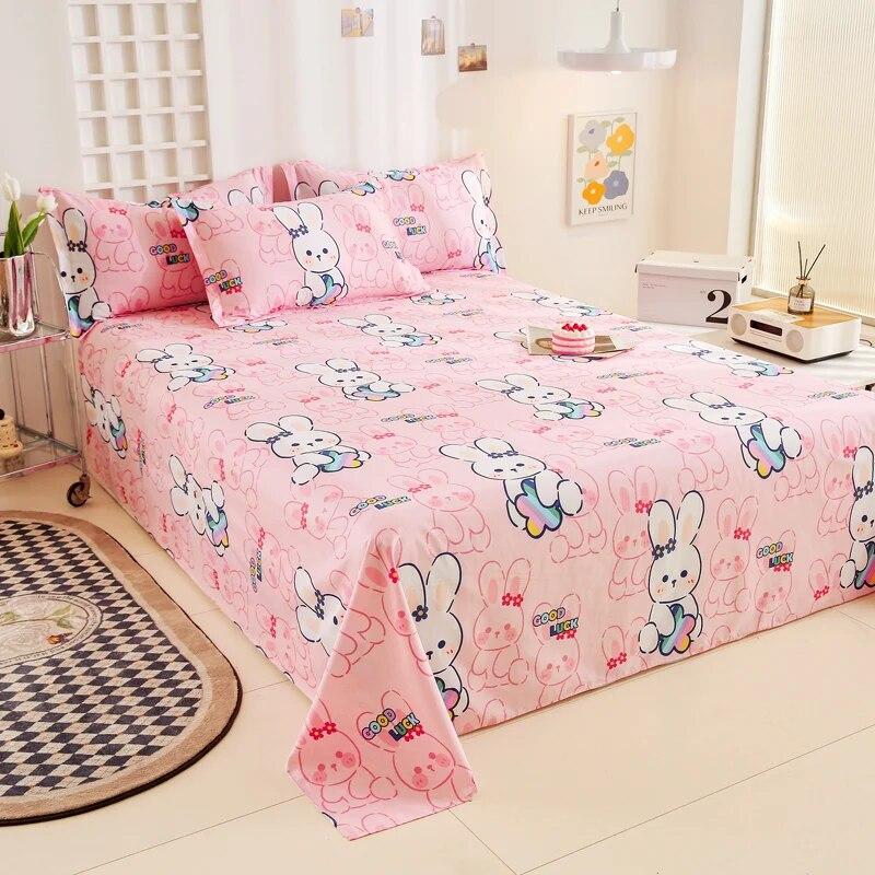 Prosta bawełniana drukowana prześcieradło Nowoczesne duże prześcieradło Wygodna narzuta studencka Cztery pory roku Uniwersalna pyłoszczelna prześcieradło