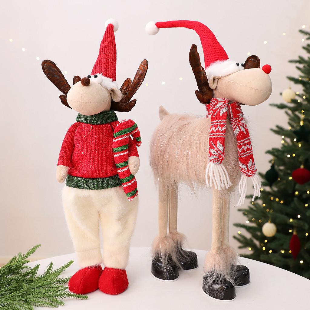 Christmas Santa Doll Decor With Fabric Material For Holiday Window Display