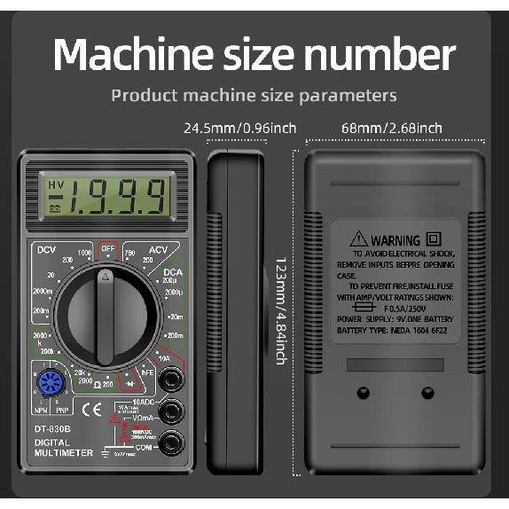 ANENG DT830B Digital Multimeter + BT167 Battery Tester Combo 1999 Counts AC DC Voltage Current Resistance Tester Tool Set
