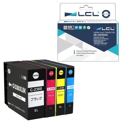 LCL Compatible Ink Cartridges for Canon and Set and with Remaining Compatible and iB4130 PGI-2300, PGI-2300XL, PGI-2300BK, PGI-2300XLBK, PGI-2300XLC,