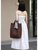 Luxury Silk Satin Tote with Windmill Knot Design - Handwoven, Hollow Niche, Large Capacity, Mother-Child Bag Available