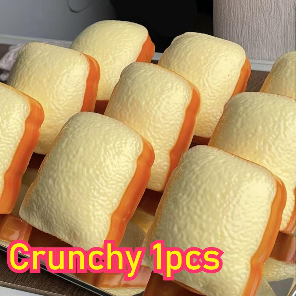 New Crunch Squishy Toast Slow Rise Squishy Squeeze Round Blocks Crunchy Filled ASMR Anti Stress Release Hand Relax Gift Toy