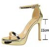 Luxury Women 11 Cm Heels Sandals Women Pumps Peep Toe High Heels Patent Leather Stiletto Lady Sandals Summer Shoes Platform Heel