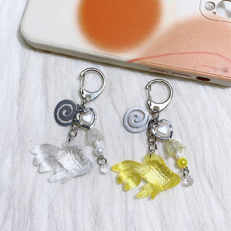 Auspicious Fish Keychain Representing Luck And Prosperity Plastic And Alloy Construction For Everyday Convenience