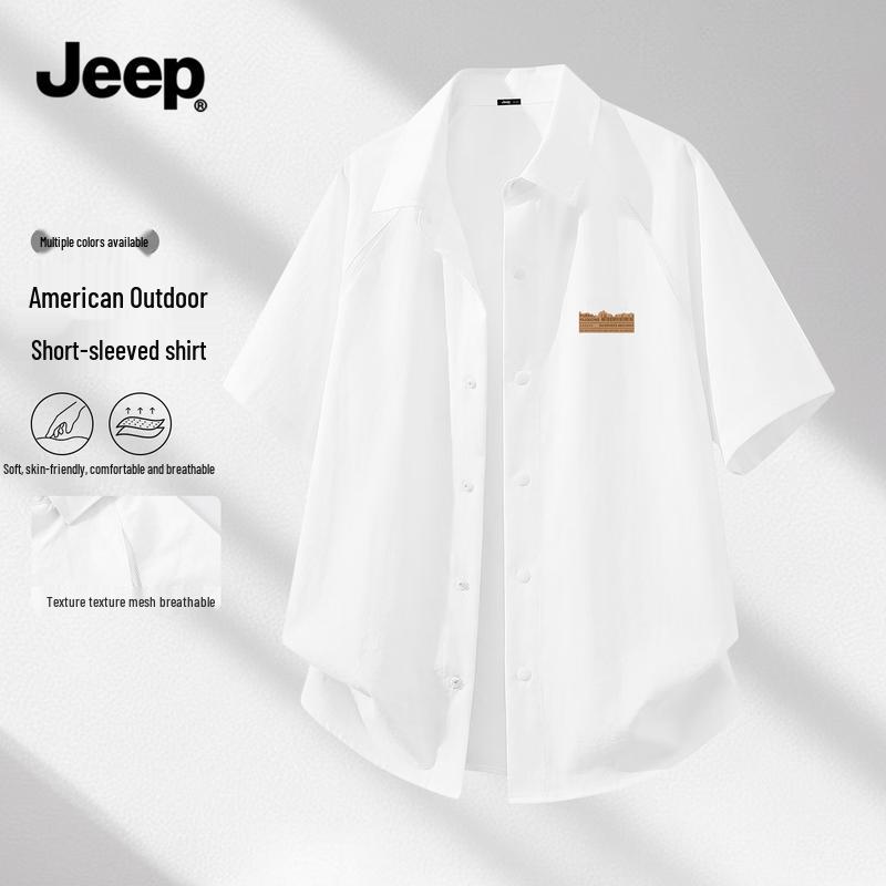 

JEEP Men s Summer Textured Mesh Breathable Short Sleeve Shirt XL