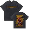 T-shirt da uomo con grafica dell'orso "The College Dropout" di Kanye West, rapper vintage lavato, Hip Hop, Musica Pop, T-shirt di tendenza