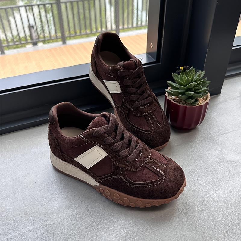 The First Layer of Cowhide, Wula Grass, Pigskin Insoles, German Training Shoes for Women's 2025 Autumn New Thick-soled Forrest Gump Shoes, Sports Wo