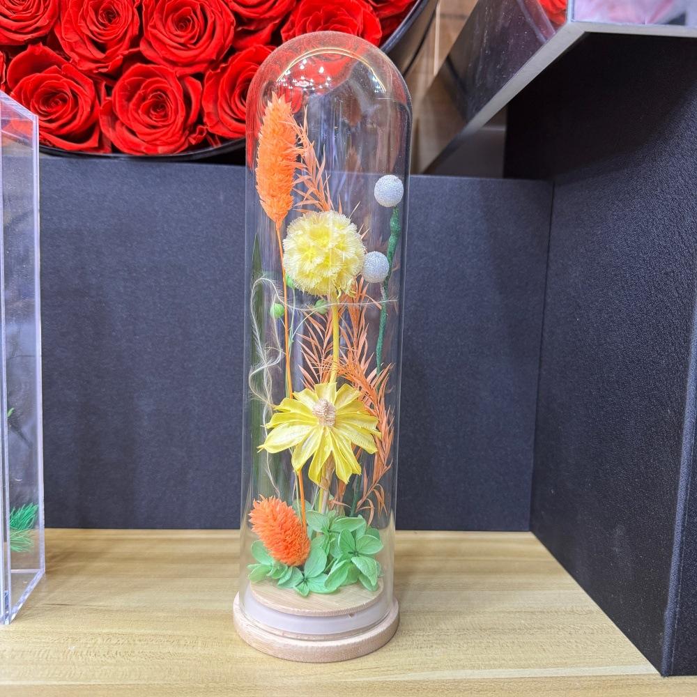 Fiore Immortale Rosa Il Piccolo Principe Cupola di Vetro Festa della Mamma San Valentino Ramo Singolo Rosa Immortale