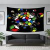 1pc Graffiti Style Rubiks Cube Tapestry Vibrant Exploding Print Polyester 2D Wall Art Bold Black Backdrop for Room Gift for