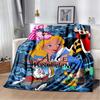 Alice in Wonderland Cartoon Print Plush Blanket, Extra Large Size, Warm and Comfortable, Suitable for Bed and Sofa Decoration.