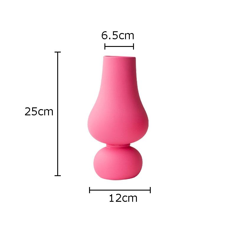 Minimalism Pink Gourd Ceramic Vase Desk Decoration Artificial Flowers Decorative Flower Arrangement Hydroponics Floral Vases