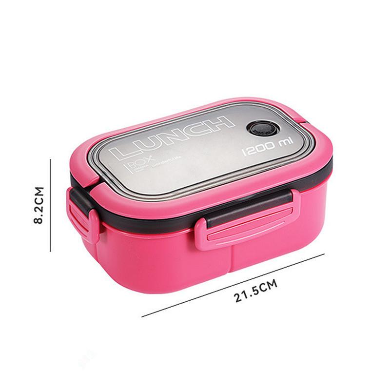 Double-layer Lunch Box Bag Portable Compartment Fruit Food Box Microwave Lunch Box With Fork Spoon Picnic Fresh Insulated Bag