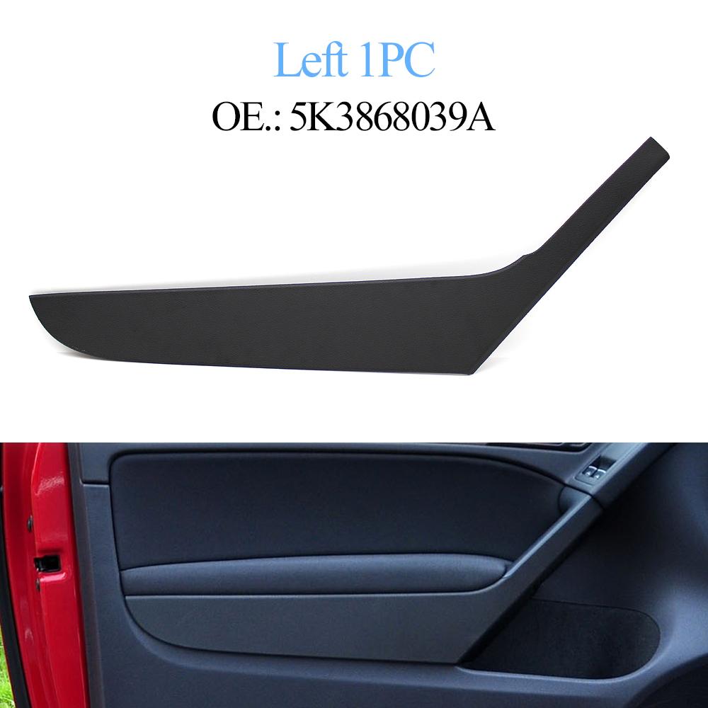 2-Doors Black Left and Right Interior Door Pull Handle Cover Panel Trim For VW Golf 6 GTI MK6 2009-2013 5K3868039A 5K3686040A