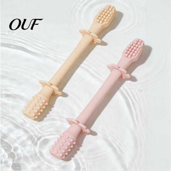 Seamless One Piece Teether Baby Silicone Teething Toy, Food-Grade Bite Soother for Gum Food Grade Relief, Anti-Finger Biting Chew Stick, Infant