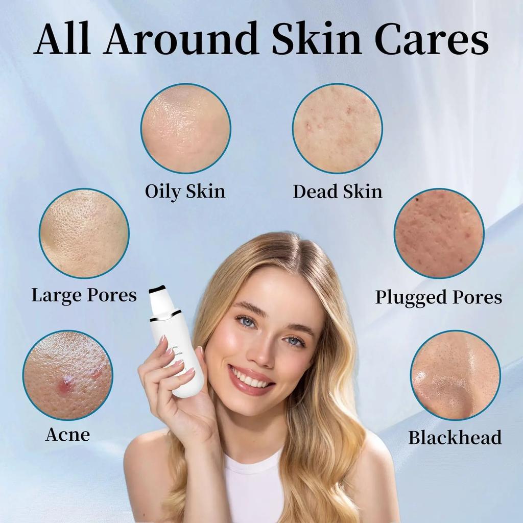 Deep Vibrate Ultrasonic Skin Scrubber Scrubber Deep Vibrate Facial Cleaner Shovel Face Scrubber Peeling Black Head Remover Facial Massager