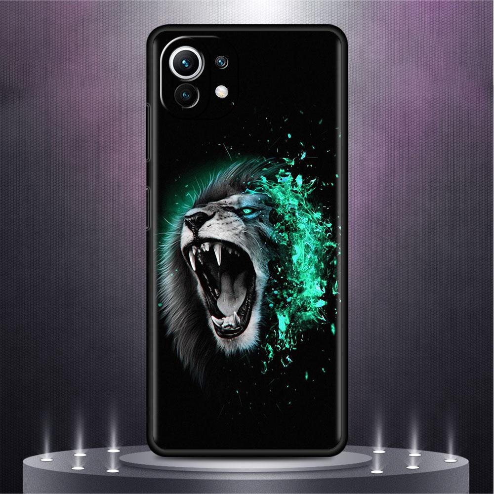 Black Case For Xiaomi Mi Poco X3 NFC M4 F3 C40 11 11T 10T Pro 12 9T 9 10 Lite TPU Phone Cover Tiger Animal