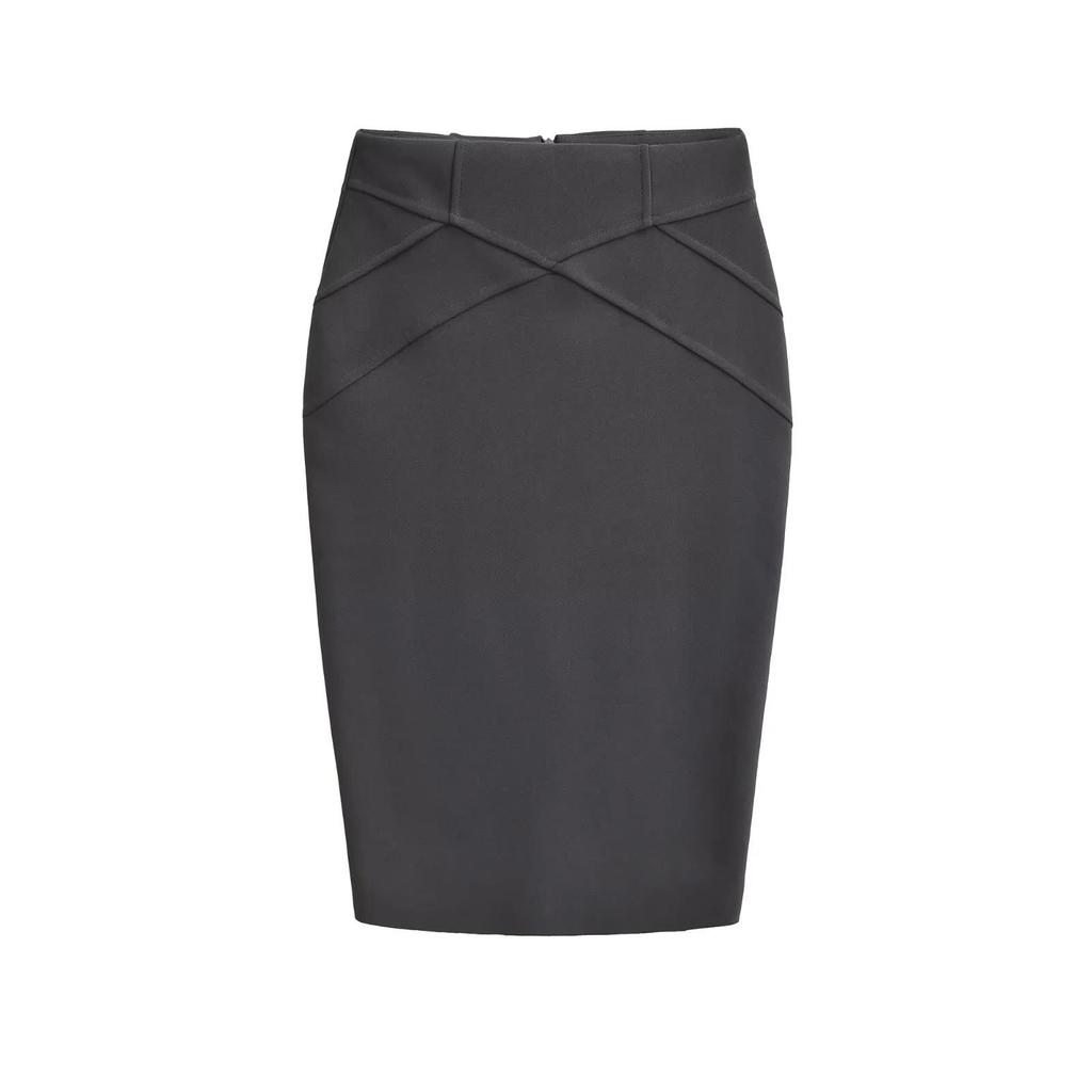 Koreanischer Midi-Rock mit hoher Taille: 3D-Patchwork, Hüftbetont, Herbst/Winter-Stil