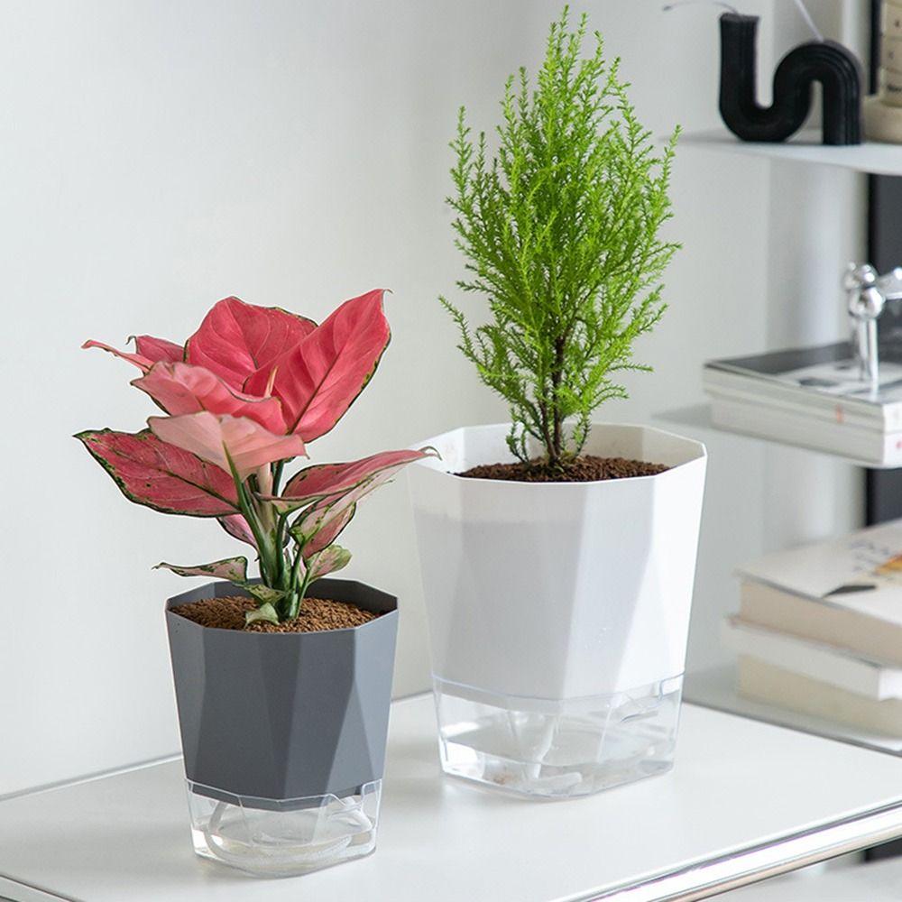 Self Watering Hydroponic Planter with Handle Potted Flower Pot Durable Soil Flower Pot