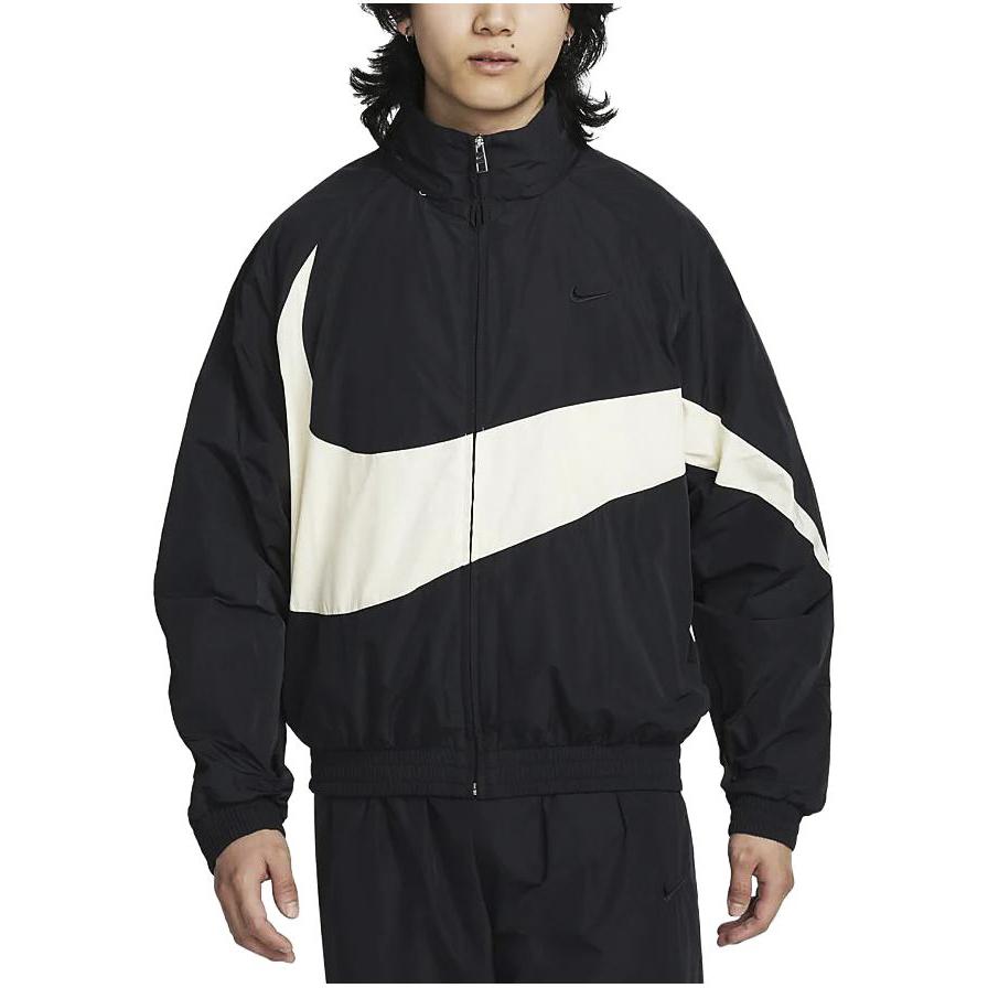 Nike Logo Print Woven Long Sleeve Jacket Men Jacket Black FB7878-010