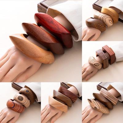 Persönlichkeit Trendig Cool Übertrieben Holzarmband Literarisch Retro Quadratisches Holzarmband Accessoires Handschmuck Nische Hohes Gefühl