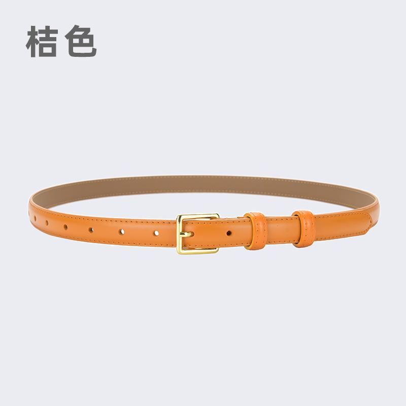 Women'S Belt Women'S Leather Decoration With Skirt Simple Cowhide Pin Buckle Jeans Belt Women'S Black Tide