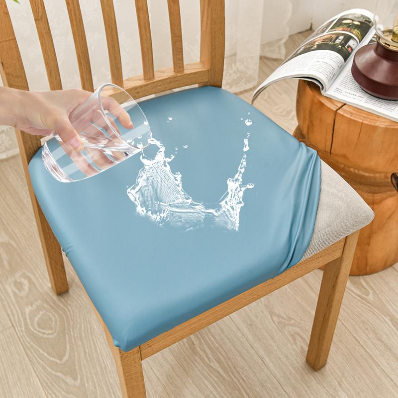 Waterproof PU Leather Seat Covers for Dining Chairs Stretch Dining Room Chair Seat Covers Kitchen Chair Seat Covers Protectors