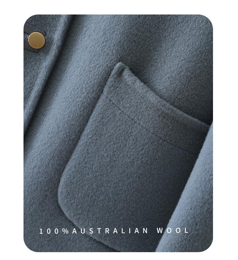 2024 Autumn/Winter Women's Elegant Petite Handmade Double-Faced Wool Short Coat