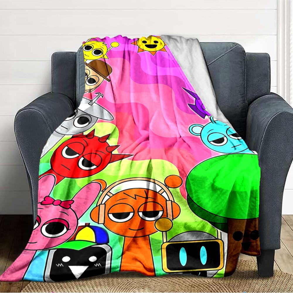 1pc SPRUNKI9 Blanket, Gift, for Men and Women, Soft Blanket, Good for Sofa Bed Couch Travel, Lightweight Flannel Blanket