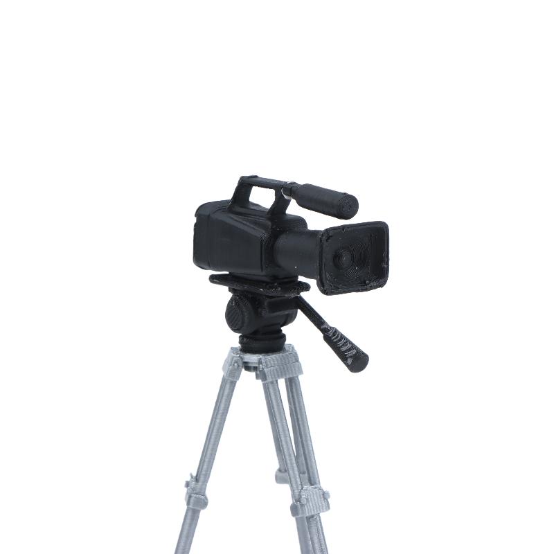 Mini Video Camera Tripod Model 1:12 Scale Dolls House Photography Scene Layout Props Dollhouse Decor Ornament Pretend Play Toys