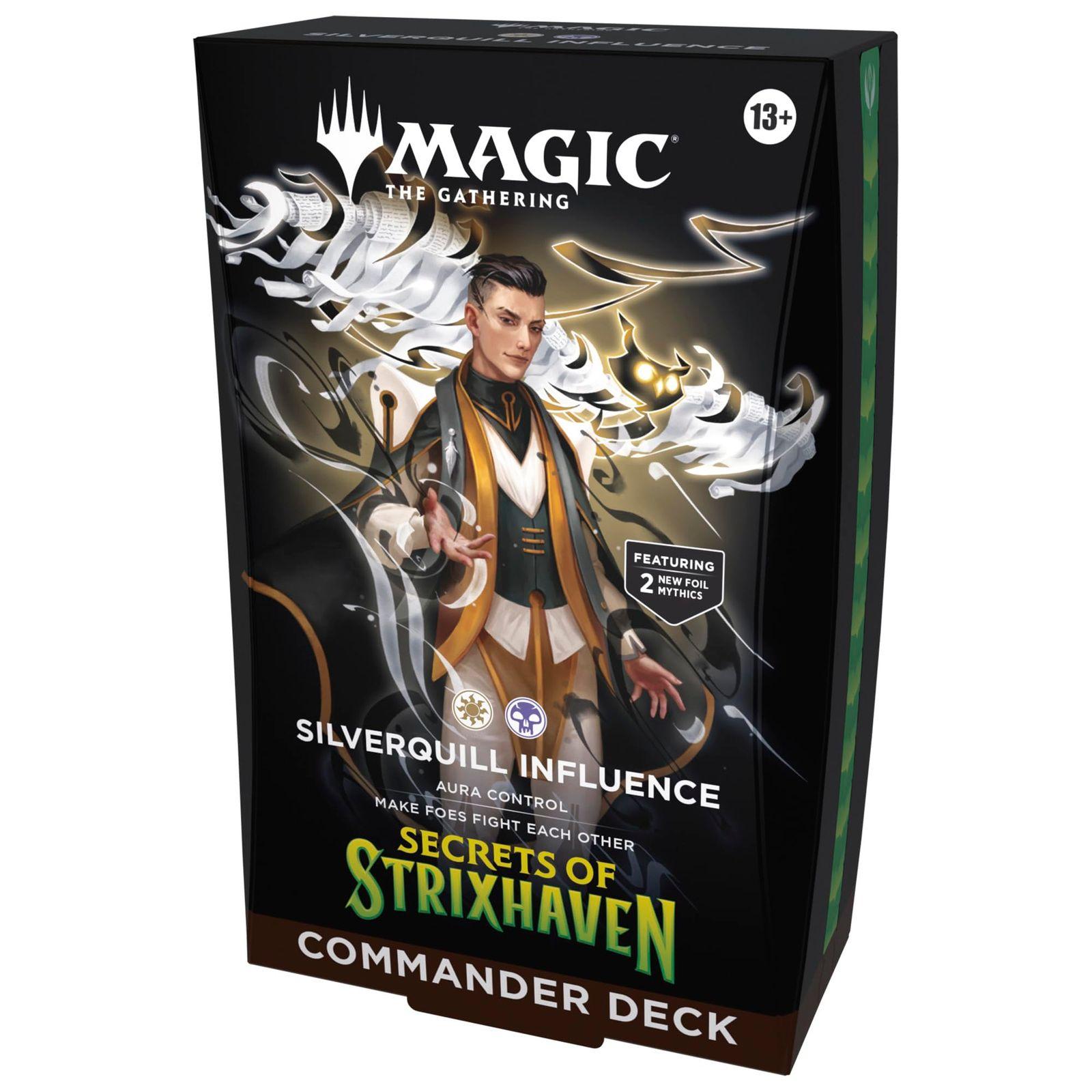 Used Magic: The Gathering Strixhaven Commander Deck - Silverquill Influence (100 Card Deck, Deck Box + Accessories)