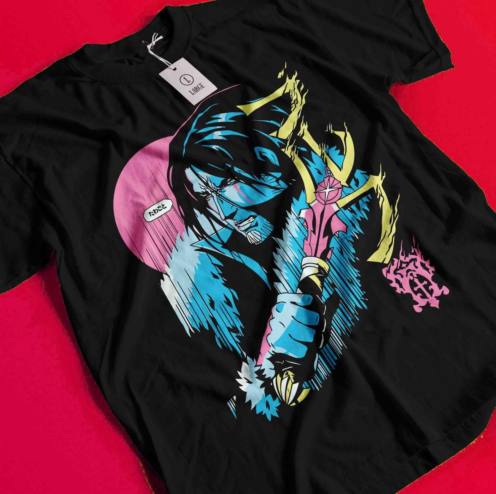 Дракула Кастлвания Футболка Вампир Темная Футболка Симфония Ночи Аниме Хоррор BB706 4XL