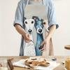 1pc Cute Greyhound Dog Art Apron with Four Colorful Puppies Print Kitchen Baking BBQ Cooking Work Wear Unisex Home ChefGift Idea