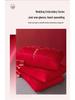 Embroidered Red Wedding Pillow - All-Cotton Feather Velvet for Newlywed Celebration