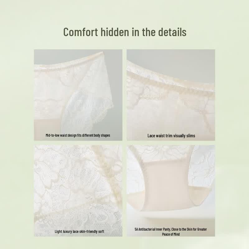 Women's Sexy Lace Mid-Waist Underwear