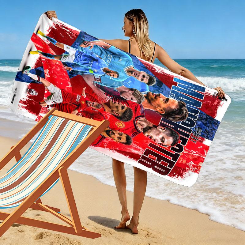 ManUtd Print Beach Towel, Large Soft Quick Dry Towel for Beach Camping Swimming