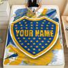1PC Boca Juniors Custom Name Patterned Flannel Blanket Suitable For All Seasons For Home Decor Warmth And Comfort Gifts Holiday Present