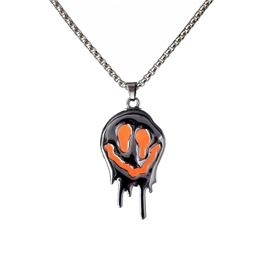 Punk Halloween Skull Necklace Zinc Zinc Alloy Hip Hop Neck Chains Simple Luminous Pendant Necklace  Halloween
