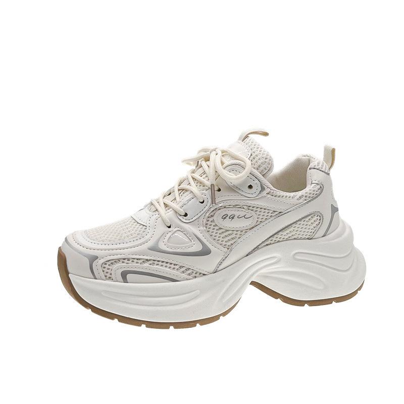 

Модная и удобная обувь Летняя обувь для торгового центра Silver Pops Shoes Толстая подошва, увеличивающая рост, женская спортивная обувь 40 бежевый