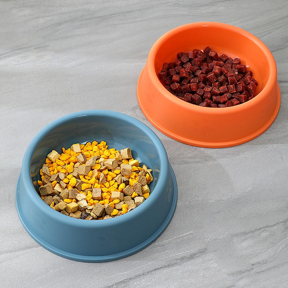 High Quality Solid Color Pet Bowl Candy Color Lightweight Plastic Single Bowl Dog Cat Pet Bowl Pet Feeding Bowl Set