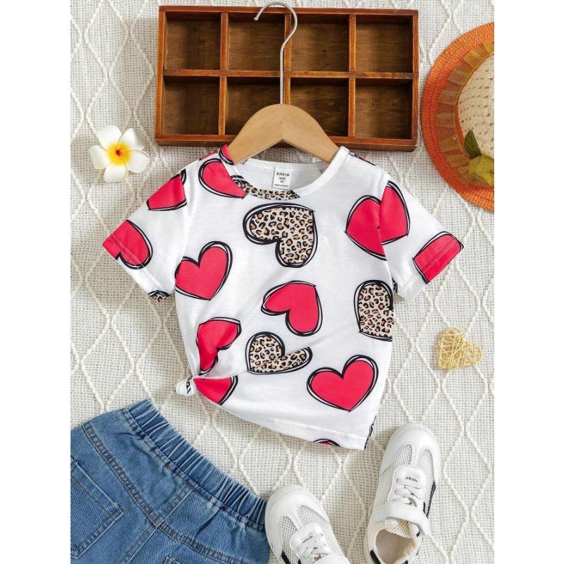 

Летняя футболка с круглым вырезом и короткими рукавами для девочек, модный свободный топ с принтом в рождественском стиле 160