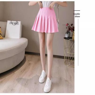 Women's High-Waist Pleated Mini Skirt - Black & White, Slim Fit, Anti-Exposure, A-Line for Autumn/Summer