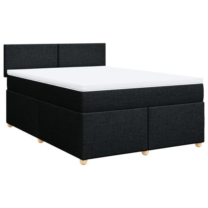 VidaXL Sommier à lattes de lit avec matelas Noir 140x190 cm Tissu 3288970