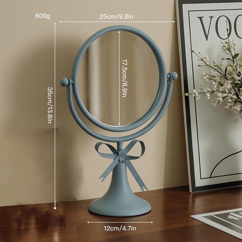 Retro Desktop Makeup Mirror European Princess Mirrors Household Bedroom Vanity Mirror Iron Frame 360° Rotation Cosmetic Mirrors