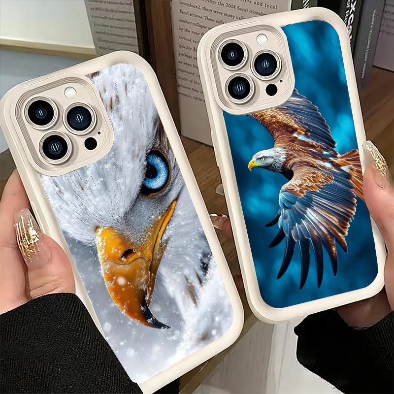 Phone Case for iPhone 17 Air 16E 15 16 Pro Max Bald Eagle Cool Cover 14 Plus 13 12 Mini Soft Shell Silicone Fundas